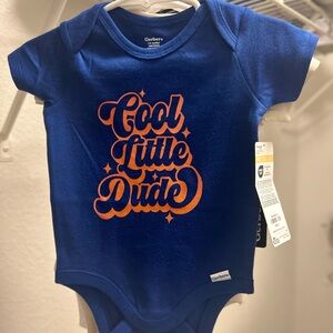 Custom Gerber Blue and Orange Bodysuit Cool Little Dude